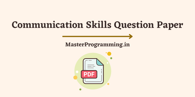 Communication Skills Question Paper