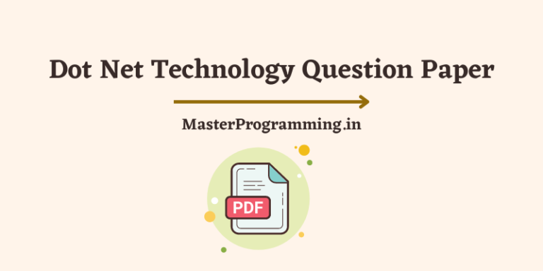 Dot Net Technology Question Paper