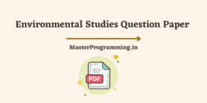 Environmental Studies Question Paper (Download Previous Year Question ...