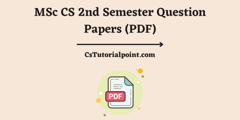 MSc CS 2nd Semester Question Papers (PDF)