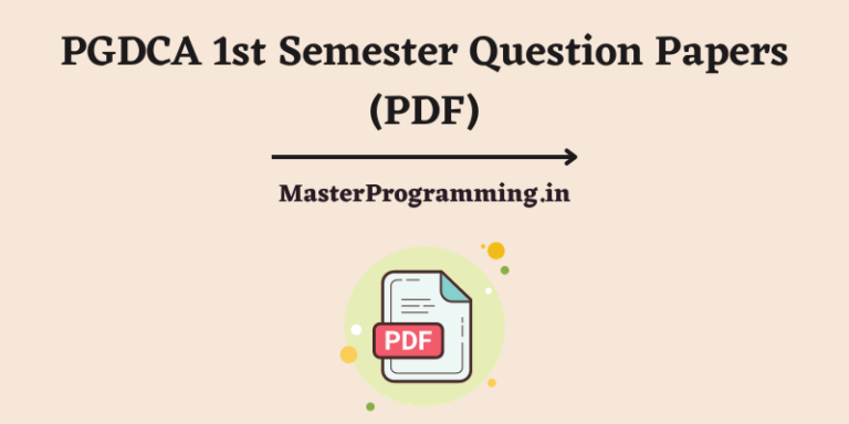 PGDCA 1st Semester Question Papers