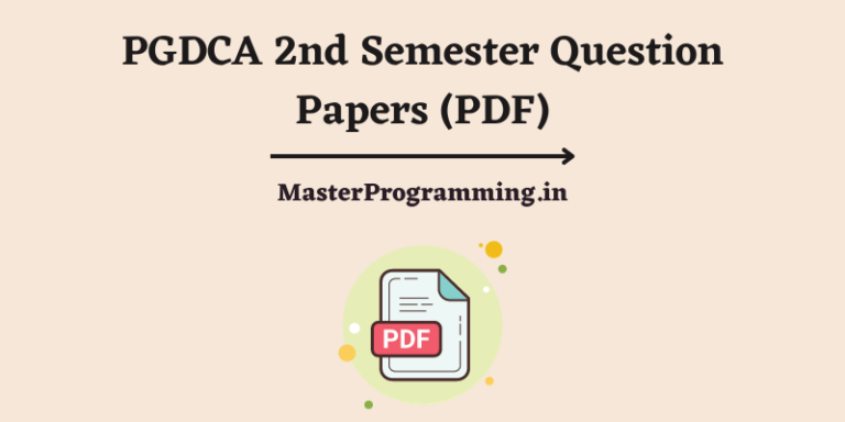 PGDCA 2nd Semester Question Papers